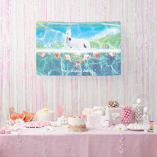 Unicorn in a paradise dream Personalised Banner