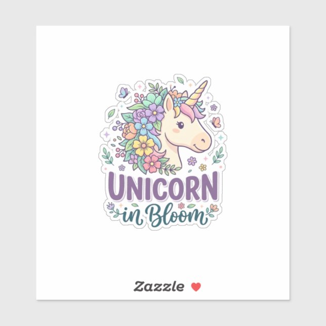 Unicorn in Bloom Bold Typography Print on Demand D (Sheet)