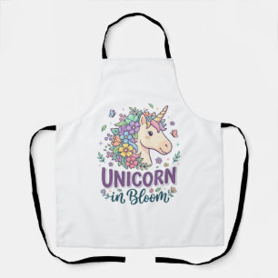 Unicorn in Bloom Bold Typography Print on Demand D Apron