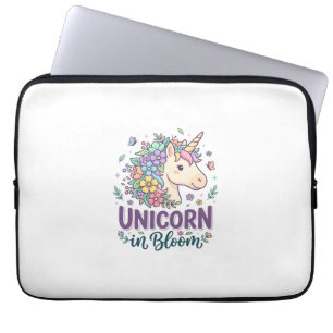 Unicorn in Bloom Bold Typography Print on Demand D Laptop Sleeve