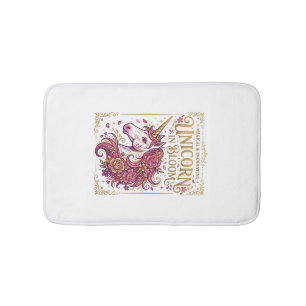 Unicorn in Bloom Stylish Zazzle Design_1 Bath Mat