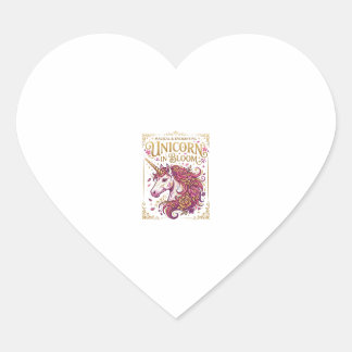 Unicorn in Bloom Stylish Zazzle Design_1 Heart Sticker