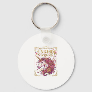 Unicorn in Bloom Stylish Zazzle Design_1 Key Ring