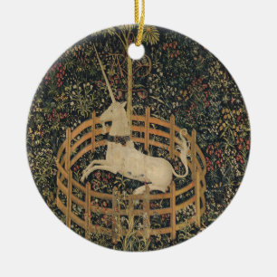 Unicorn in Captivity Ceramic Ornament
