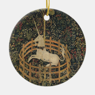 Unicorn in Captivity Ceramic Ornament