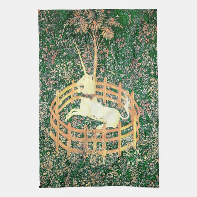 Unicorn In Captivity Tea Towel (Vertical)