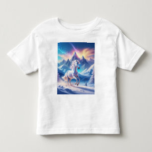Unicorn in Majestic Snowy Mountains Toddler T-Shirt