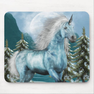 Unicorn in Moonlight Mouse Pad