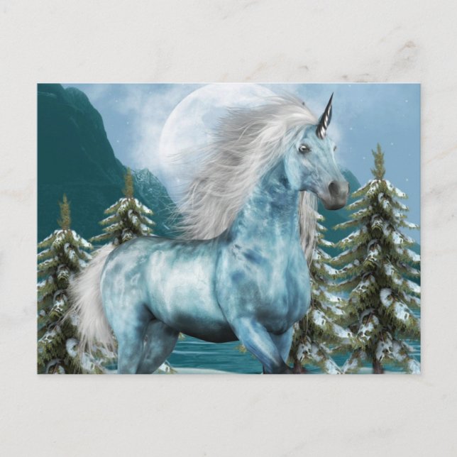 Unicorn in Moonlight Postcard (Front)