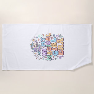Unicorn In My Magical Girl Era Kawaii Sticker and Beach Towel