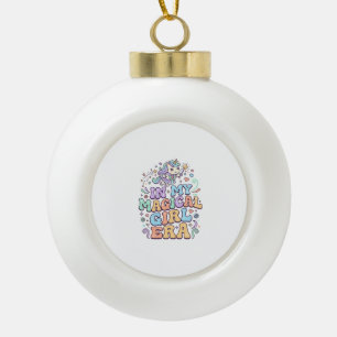 Unicorn In My Magical Girl Era Kawaii Sticker and  Ceramic Ball Christmas Ornament