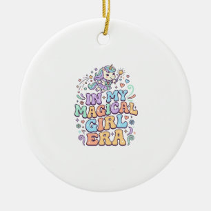 Unicorn In My Magical Girl Era Kawaii Sticker and Ceramic Ornament