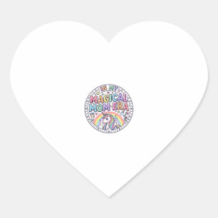 Unicorn In My Magical Mom Era Funny Shirt Graphic_ Heart Sticker