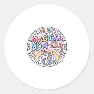 Unicorn In My Magical Mum Era Funny Shirt Graphic_ Classic Round Sticker