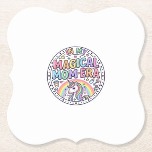 Unicorn In My Magical Mum Era Funny Shirt Graphic_ Paper Coaster