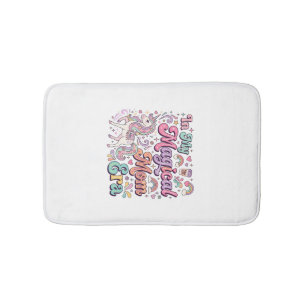 Unicorn In My Magical Mum Era Kawaii POD Artwork_1 Bath Mat