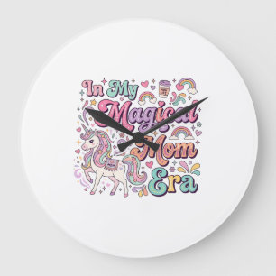 Unicorn In My Magical Mum Era Kawaii POD Artwork_1 Large Clock