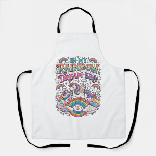 Unicorn In My Rainbow Dream Era Colourful Apparel Apron