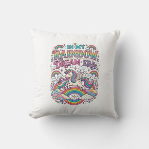 Unicorn In My Rainbow Dream Era Colourful Apparel  Cushion