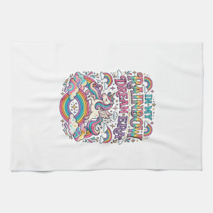 Unicorn In My Rainbow Dream Era Colourful Apparel Tea Towel