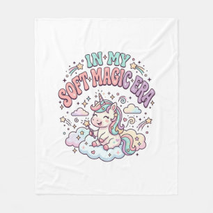 Unicorn In My Soft Magic Era Retro Style Product G Fleece Blanket