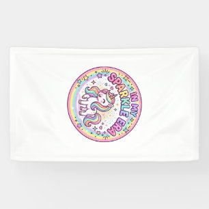 Unicorn In My Sparkle Era Funny Print on Demand De Banner
