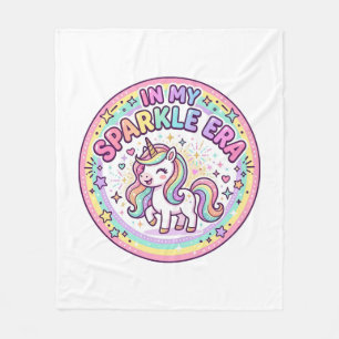 Unicorn In My Sparkle Era Funny Print on Demand De Fleece Blanket