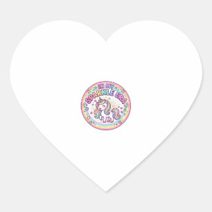 Unicorn In My Sparkle Era Funny Print on Demand De Heart Sticker