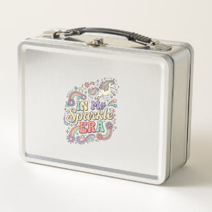 Unicorn In My Sparkle Era Kawaii Apparel Graphic_1 Metal Lunch Box