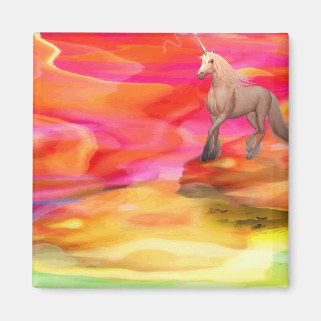 Unicorn in Painted Desert Magnet (Front)