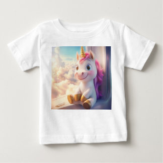Unicorn in plane baby T-Shirt