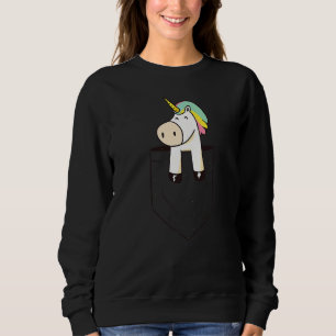 Unicorn In Pocket Animal In Your Pocket Graphic Sweatshirt