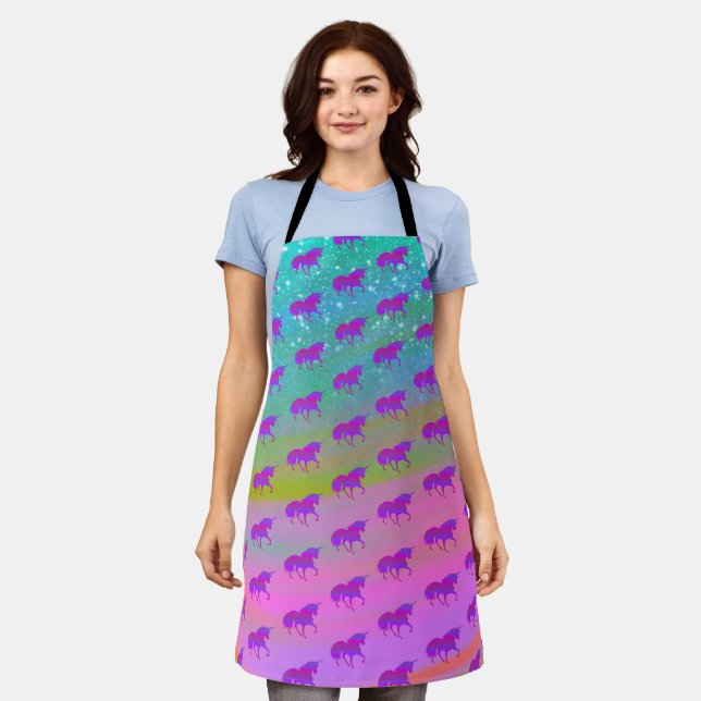 Unicorn in Rainbow Cloud Apron (Worn)