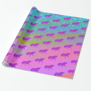 Unicorn in Rainbow Cloud Wrapping Paper