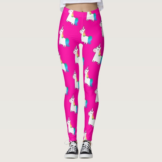 Unicorn in Rainbow Colours Leggings (Front)