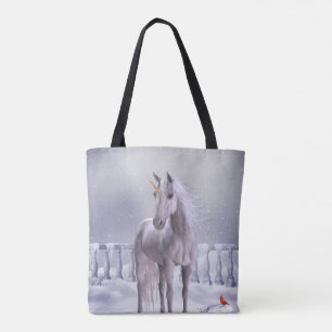 Unicorn in the Snow All-Over-Print Tote Bag