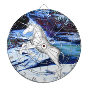 Unicorn in the Snow Dartboard