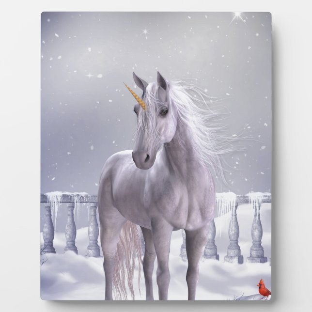 Unicorn in the Snow Plaque (Front)