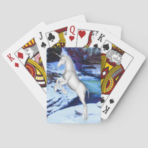Unicorn in the Snow Playing Cards