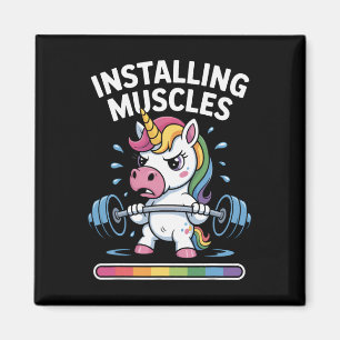 Unicorn Installing Muscles Please Wait Bodybuildin Magnet