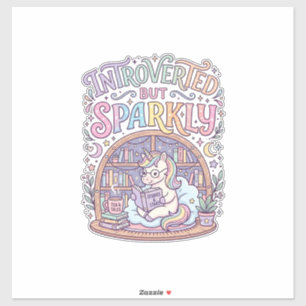 Unicorn Introverted but Sparkly Original White Bac