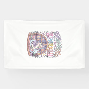Unicorn Introverted but Sparkly Original White Bac Banner