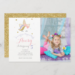 Unicorn Invitation with picture