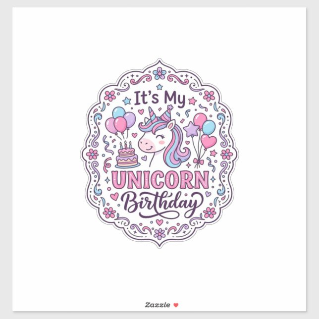 Unicorn It's My Unicorn Birthday Playful Shirt Gra (Sheet)