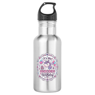 Unicorn It's My Unicorn Birthday Playful Shirt Gra 532 Ml Water Bottle
