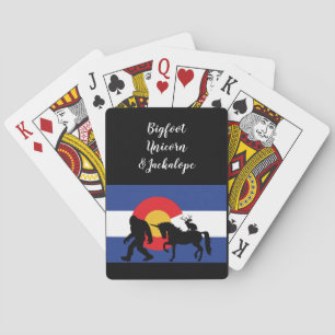 Unicorn Jackalope and Bigfoot Playing Cards
