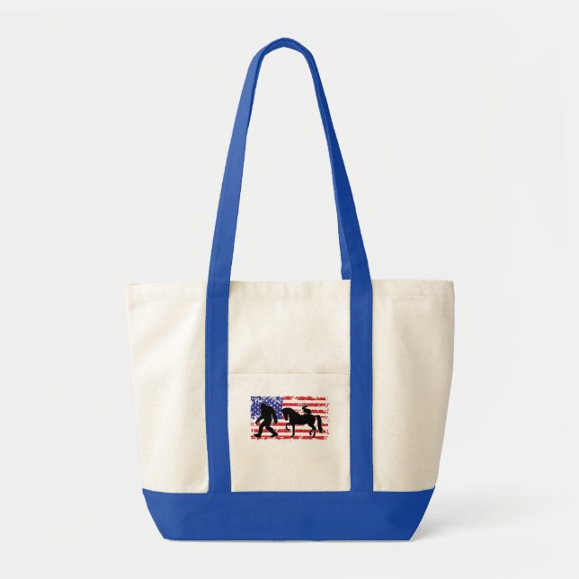 Unicorn, Jackalope, Bigfoot and the American Flag Tote Bag (Front)