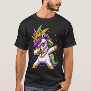 Unicorn Jester Mask Costume Kids Toddler Girls Mar T-Shirt