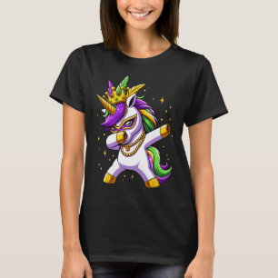 Unicorn Jester Mask Costume Kids Toddler Girls Mar T-Shirt
