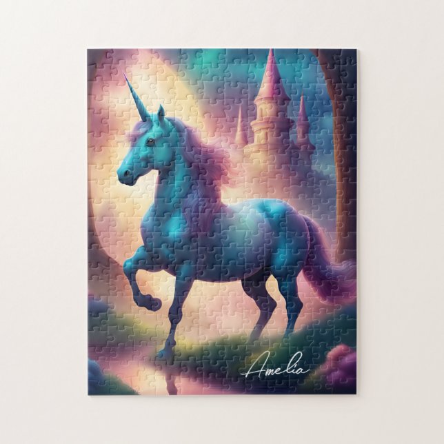 Unicorn Jigsaw Puzzle | Personalise with Name (Vertical)